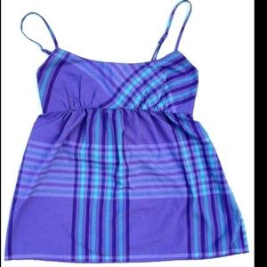 Purple Plaid Tank Baby Doll Empire Top Sleeveless